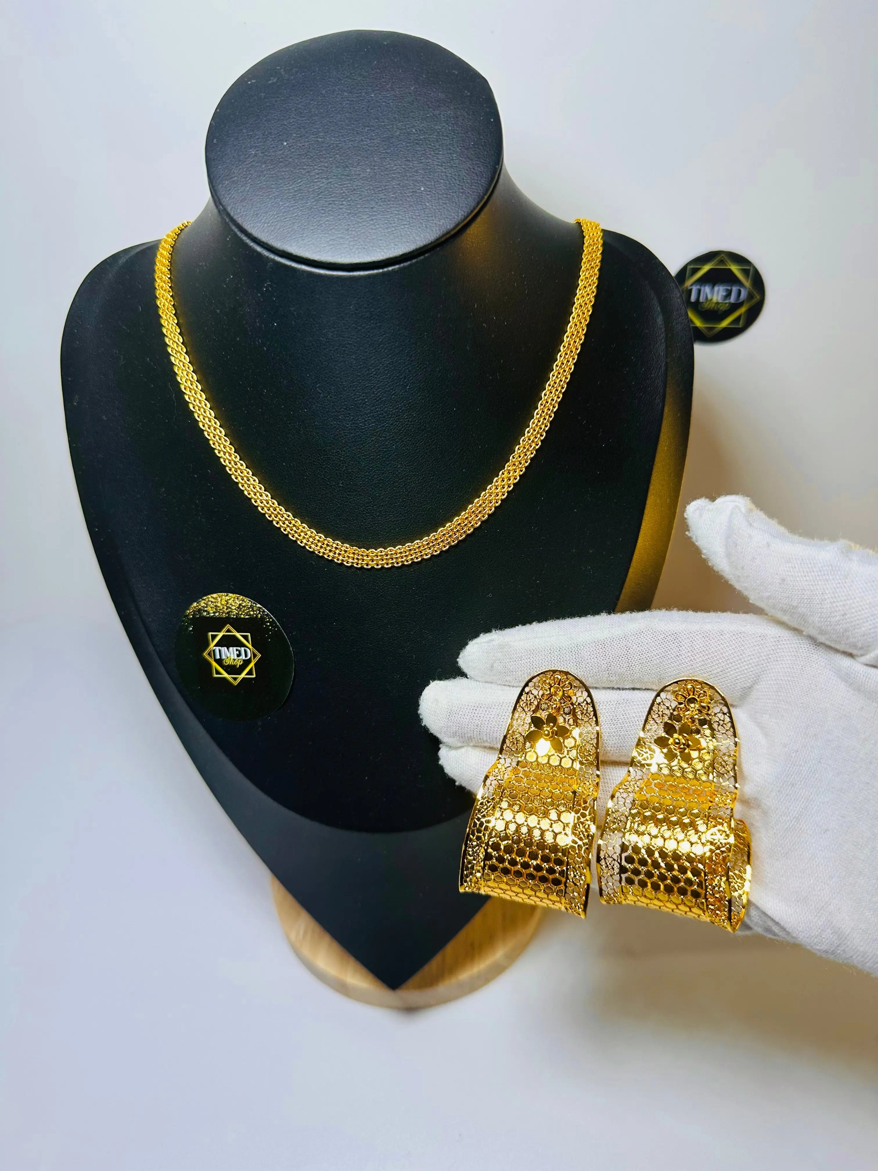Boucle d'oreille Amsa-4 cm- Dorée Élégance