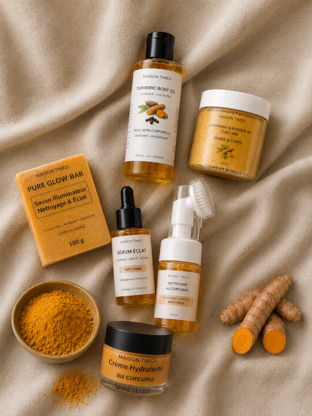 Coffret Soin Visage au Curcuma – Routine Éclat Complète Anti-Taches