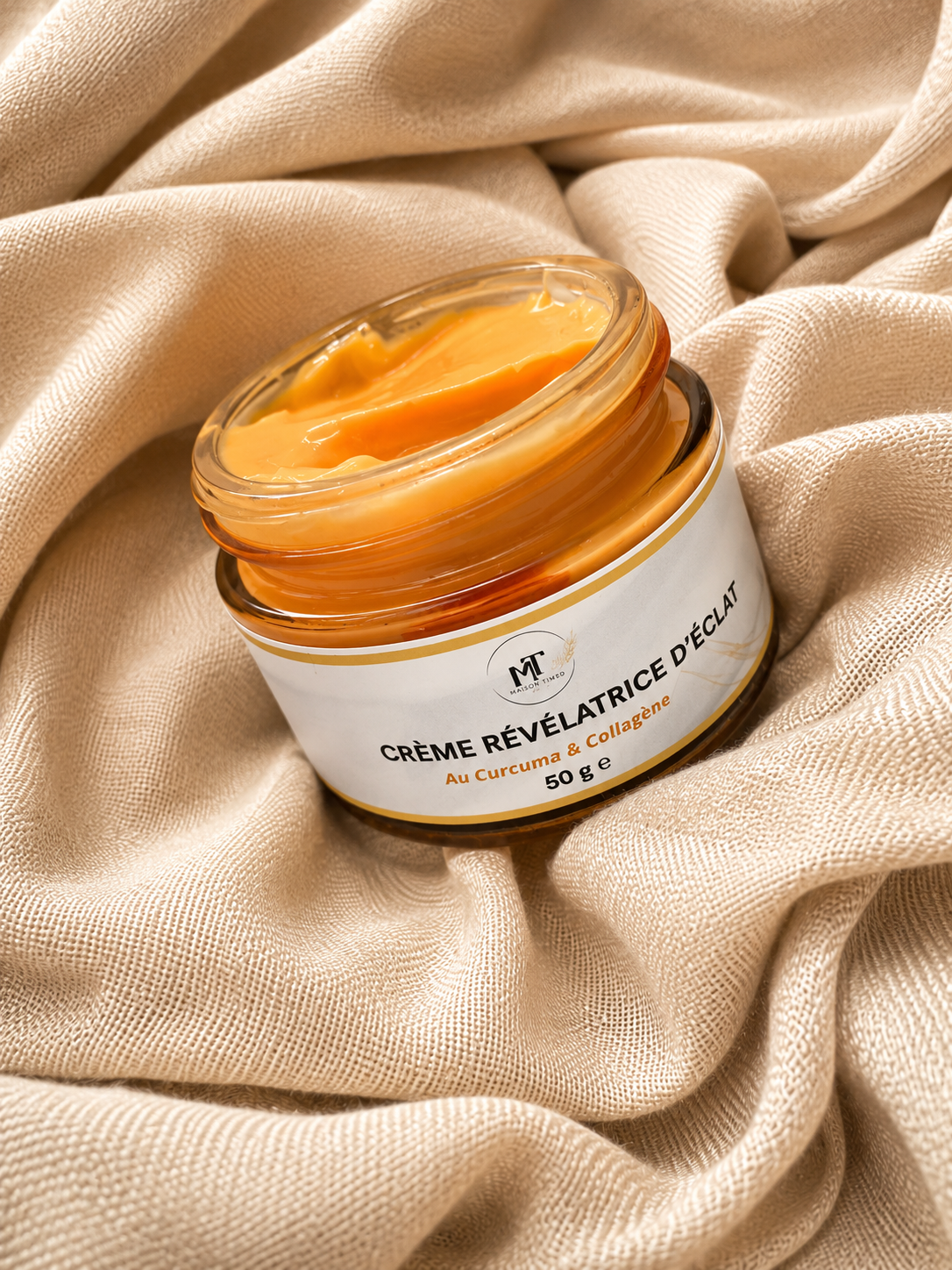 Crème Visage au Curcuma 50 ml – Hydratante, Éclat & Teint Uniforme