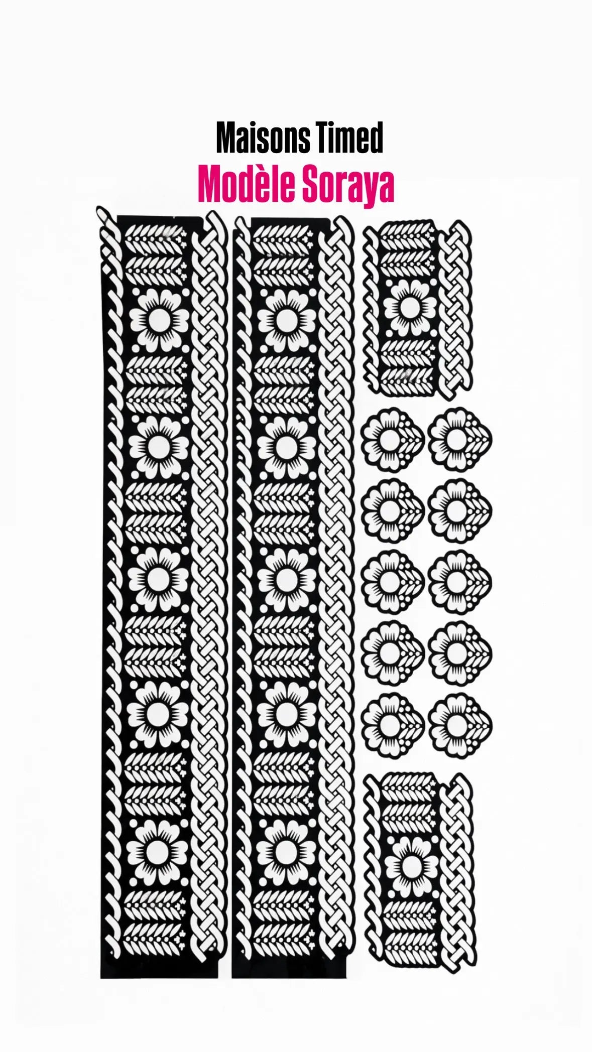 Pochoir complet Henné – 1 Planche pieds & mains