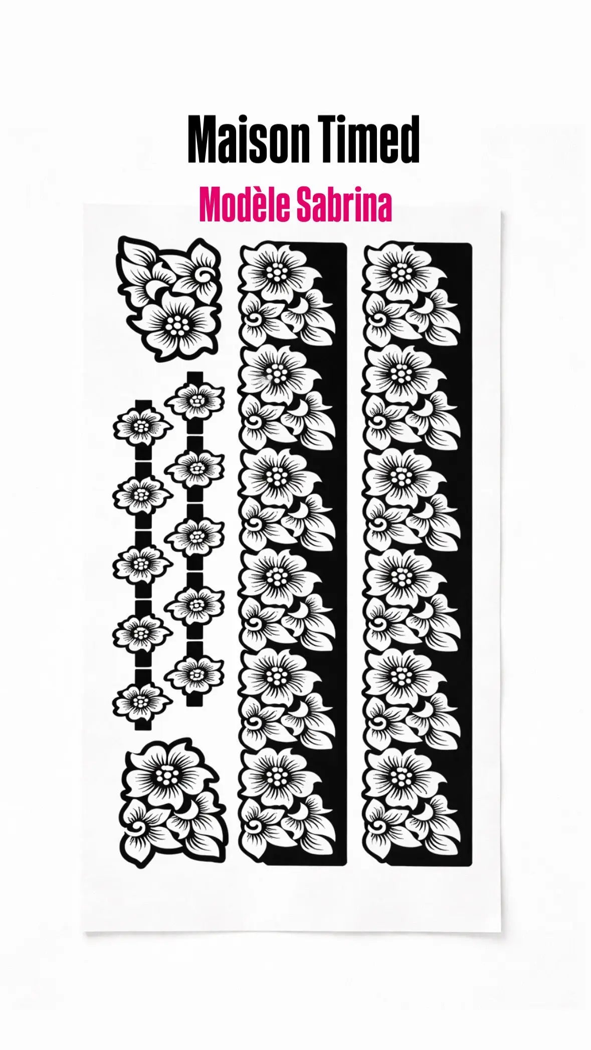 Pochoir complet Henné – 1 Planche pieds & mains