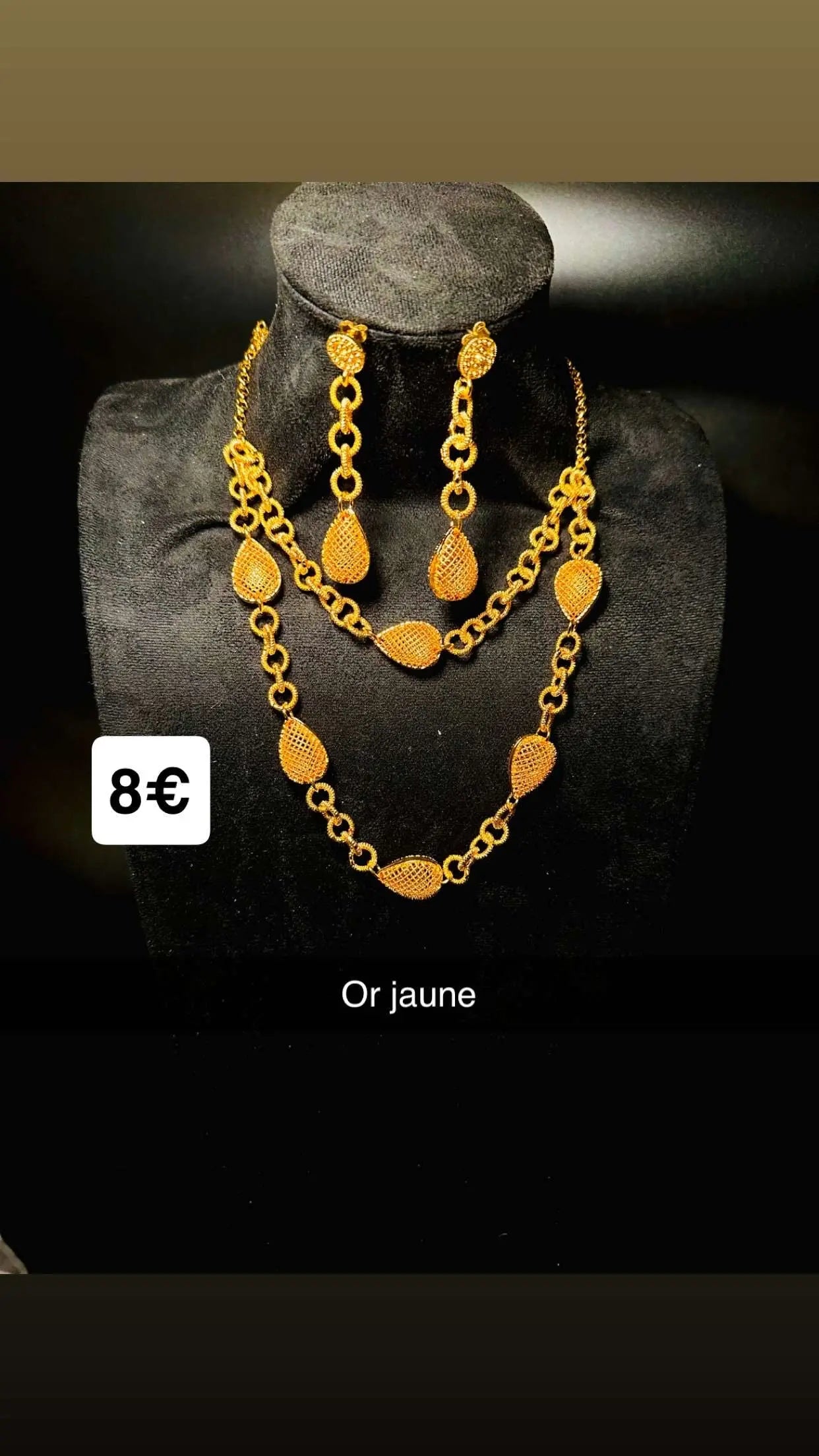 Parure Djolokho 2 lignes or jaune