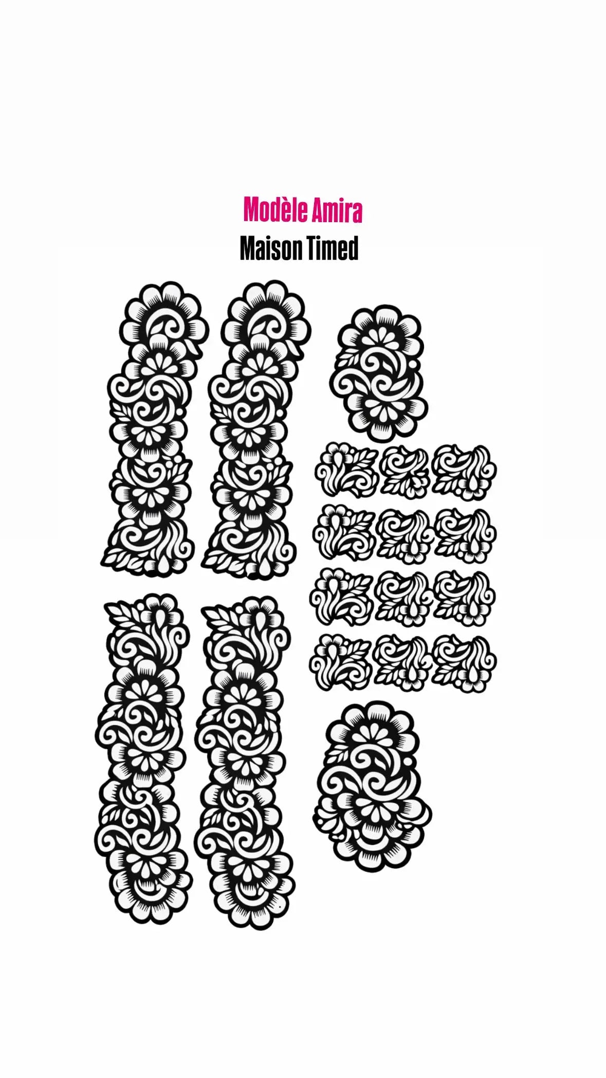 Pochoir complet Henné – 1 Planche pieds & mains