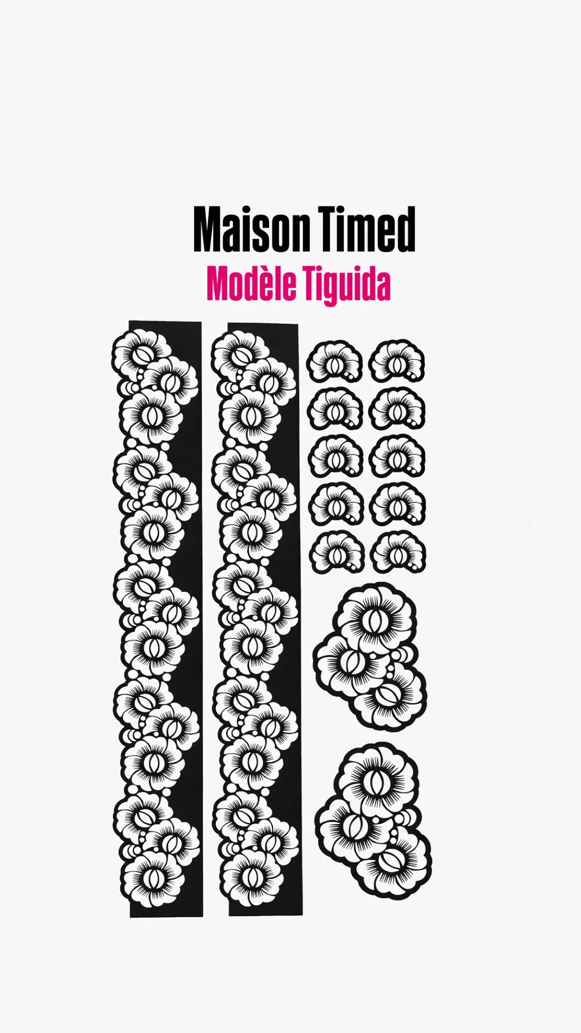 Pochoir complet Henné – 1 Planche pieds & mains
