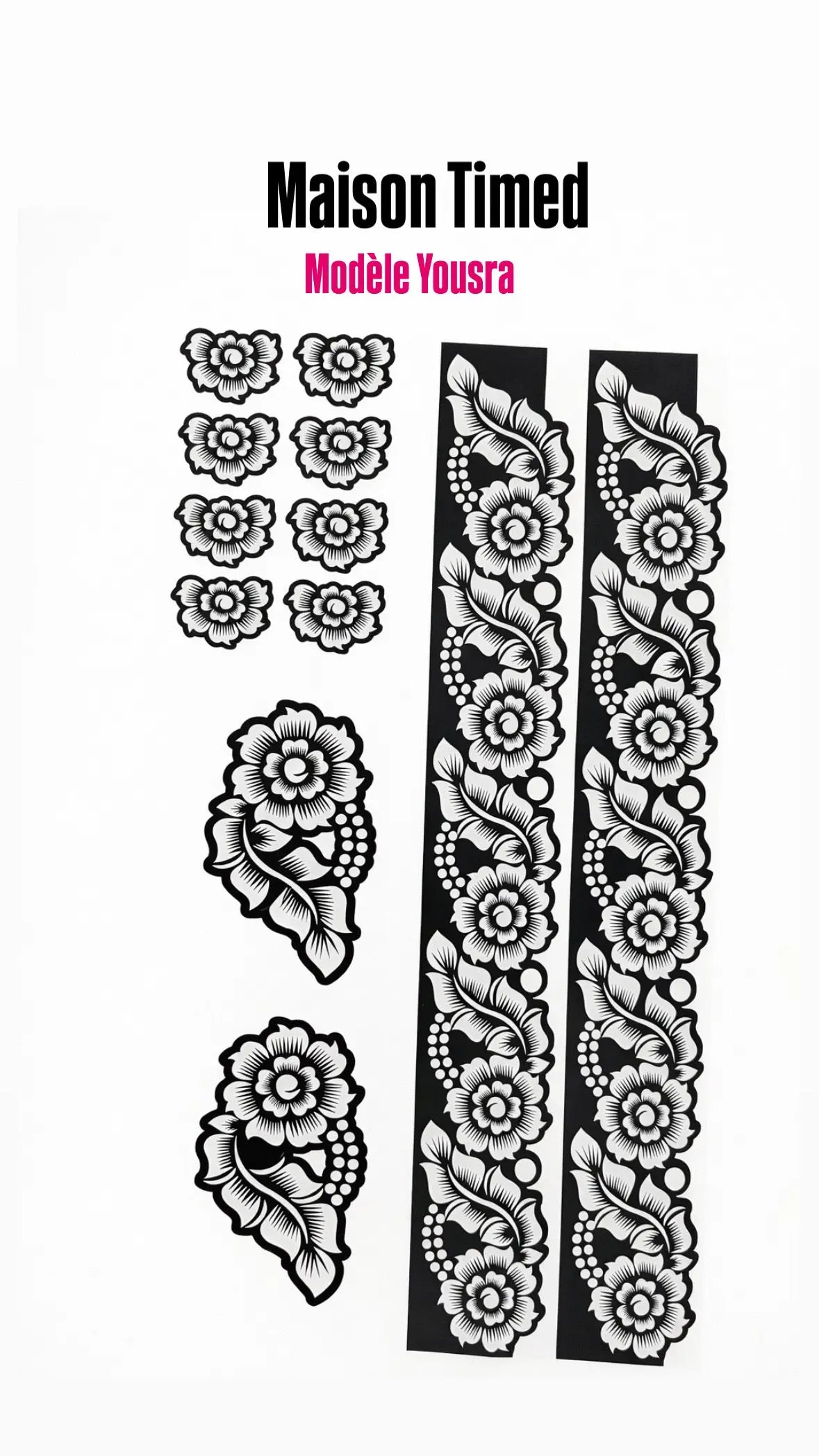 Pochoir complet Henné – 1 Planche pieds & mains