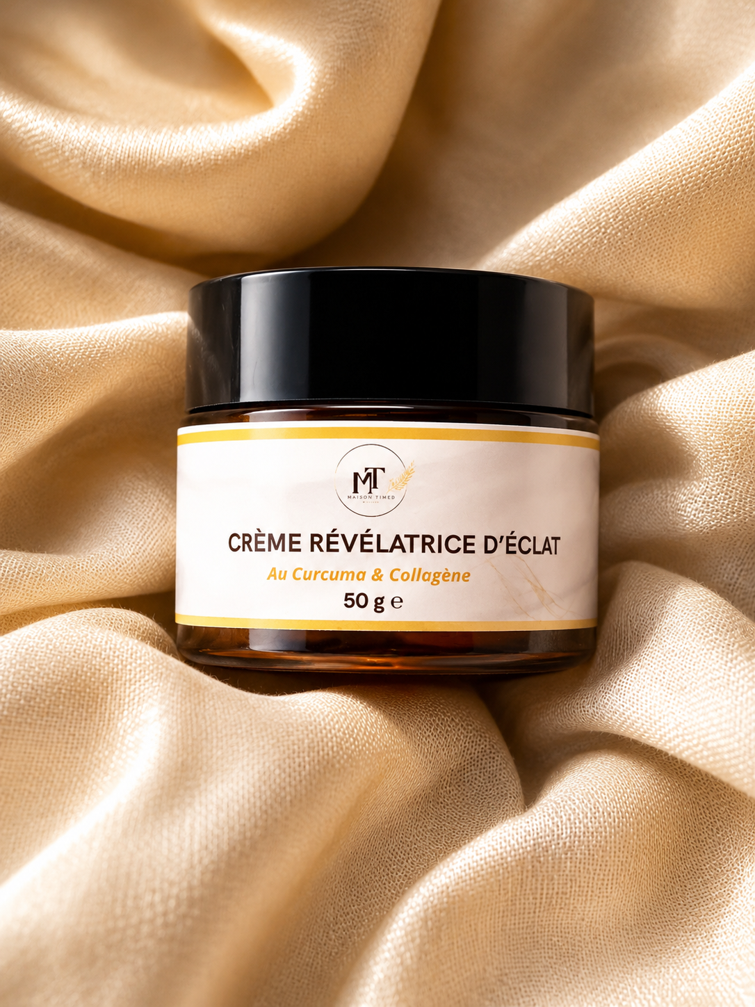 Crème Visage au Curcuma 50 ml – Hydratante, Éclat & Teint Uniforme