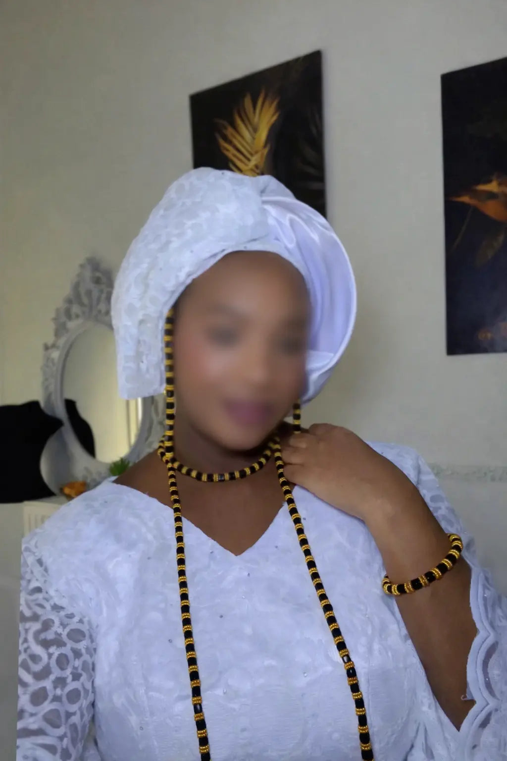 Parure Demba Diala - Noir Or perle - Mali 🇲🇱