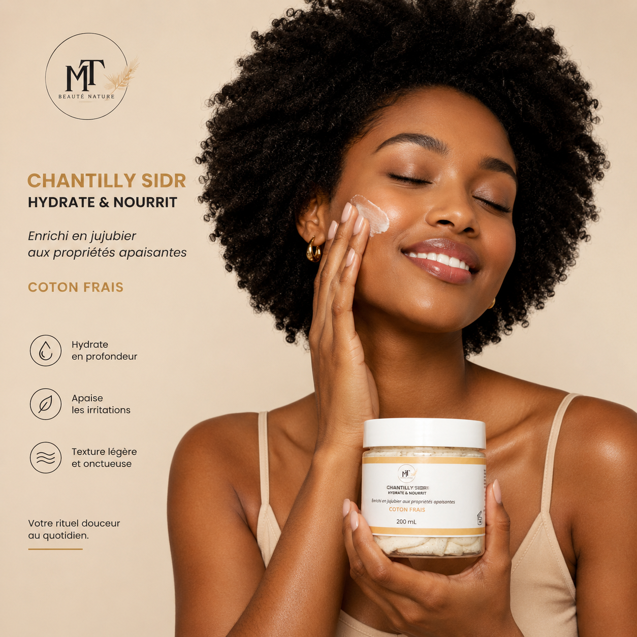 Chantilly Sidr Coton Frais – Beurre de Karité Fouetté Hydratant 200 mL | Maison Timed