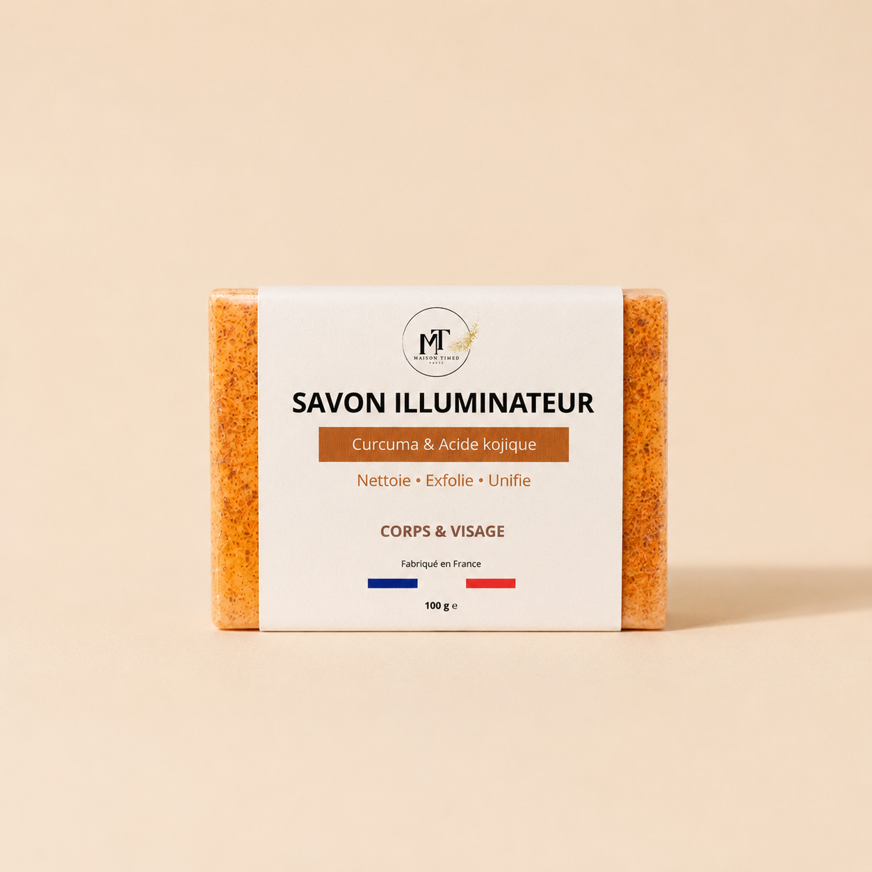 Savon Curcuma Kojic 100g – Anti Taches, Éclaircissant Naturel, Visage & Corps