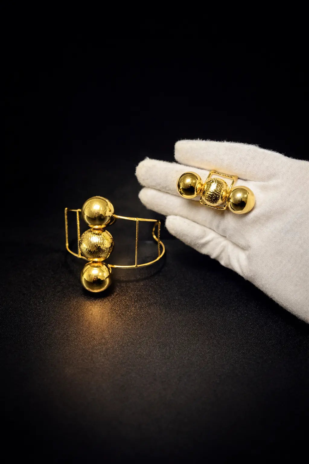 Bracelet 3 boules chic durable jaune or clair Timedshop