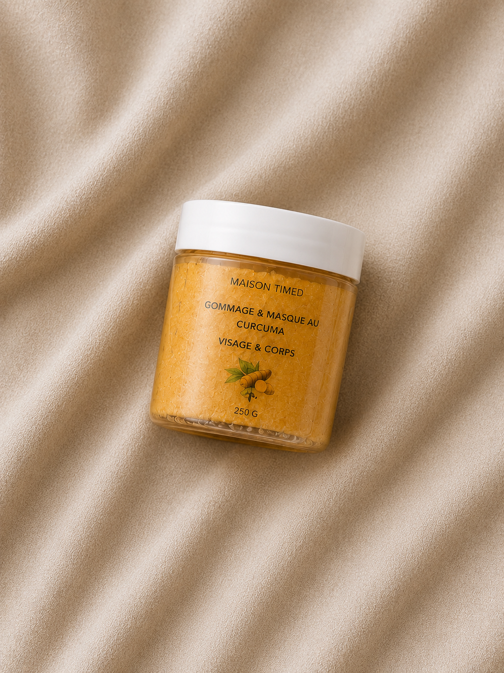 Gommage au Curcuma Visage & Corps 250 g – Exfoliant Éclat Anti-Imperfections