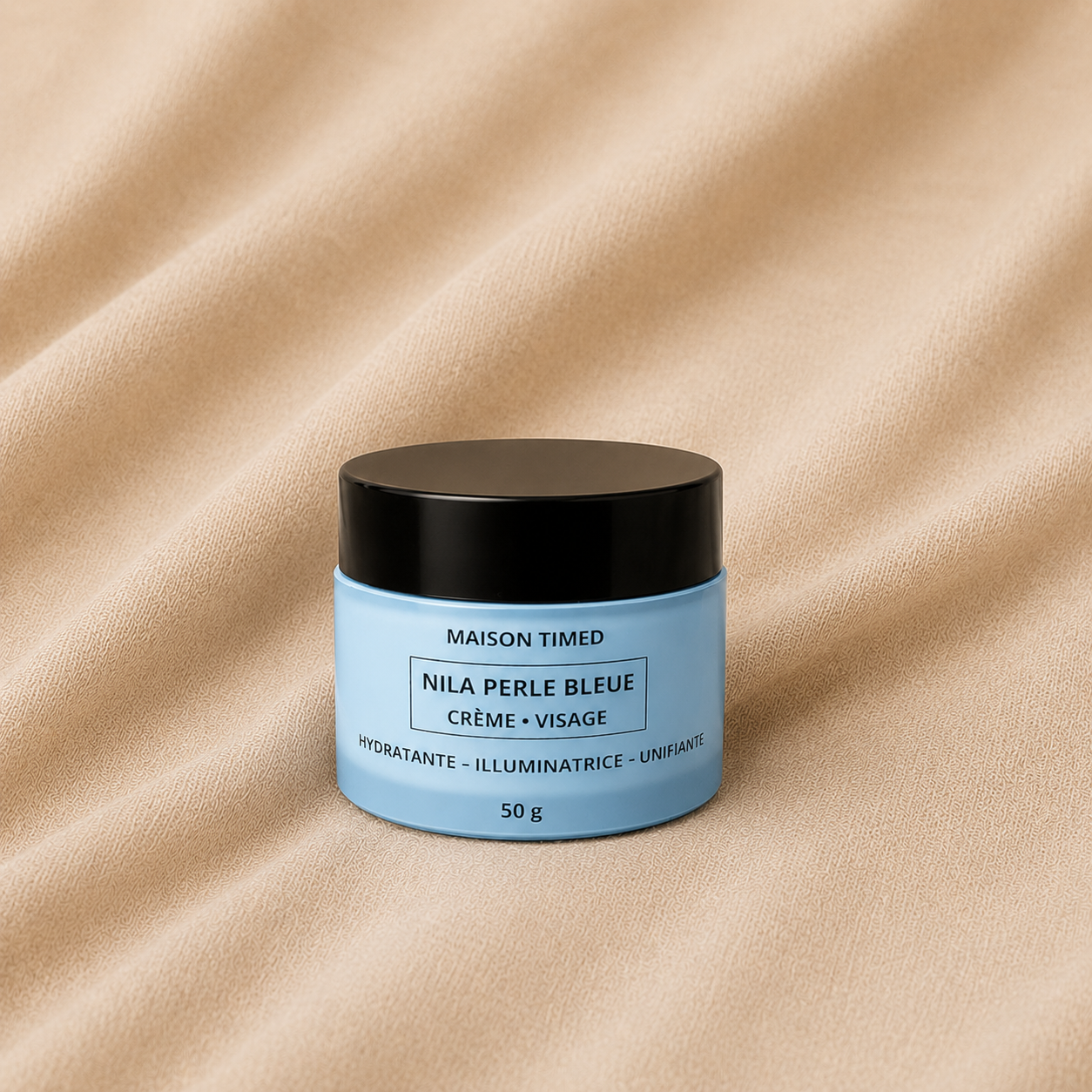 Crème Visage Nila Perle Bleue 50g | Hydratante, Illuminatrice & Unifiante | Maison Timed